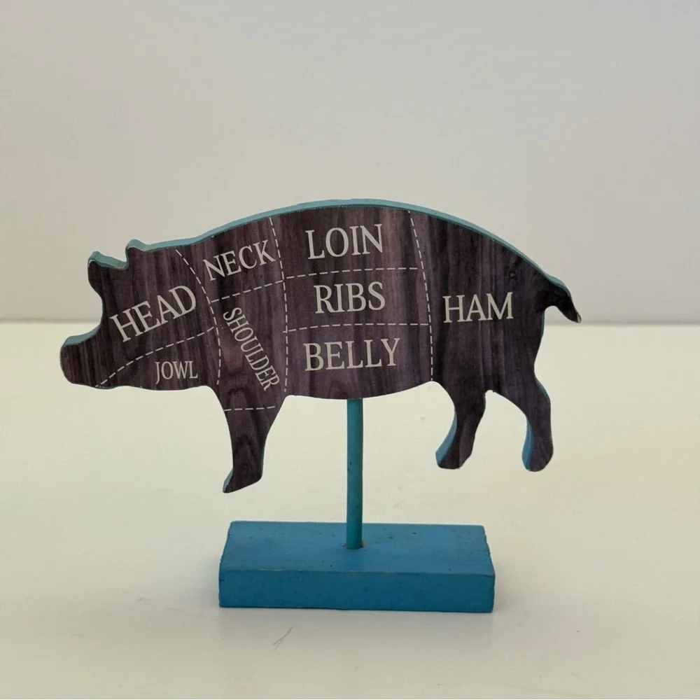 Butchers Cut Pig & Chicken Farmhouse Decor Set Kitchen Tools